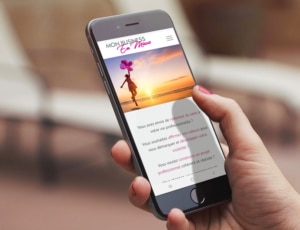 Page d'accueil site web sur mobile